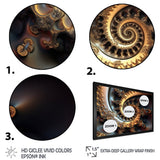 Designart "Golden Fractal Bliss VII" Modern Geometric Framed Art Print