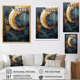 Designart "Golden Twilight Spiral I" Abstract Spirals Framed Wall Decor