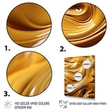 Designart "Golden Wave Ocean Of Abundance Liquid Gold" Abstract Spirals Framed Wall Art Prints