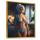 Designart "Gorgeous Morning Glory VI" Woman Sensual Framed Wall Decor
