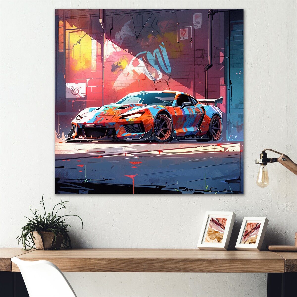 Designart "Graffity Car In Tokyo I" Car/Van Wall Art