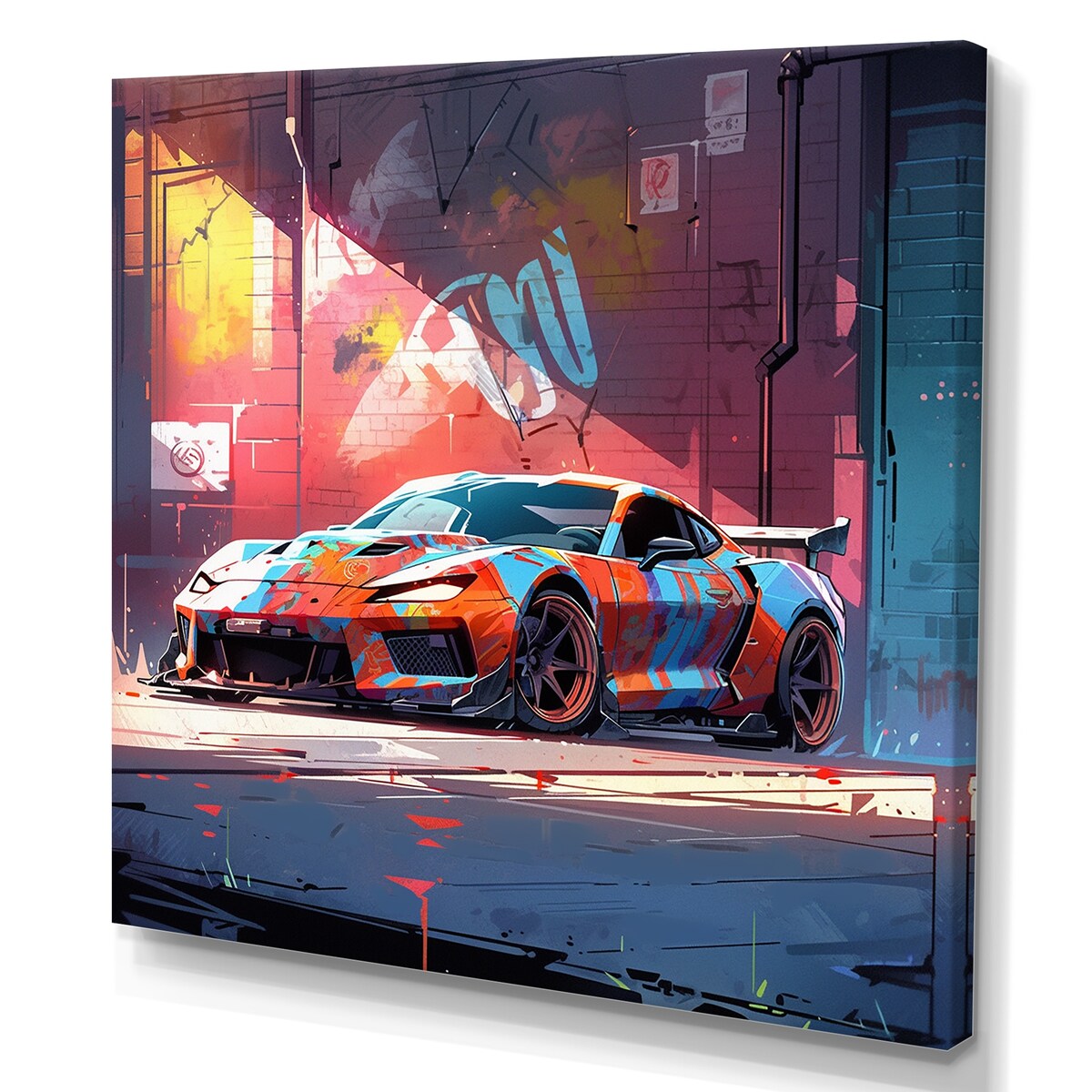 Designart "Graffity Car In Tokyo I" Car/Van Wall Art