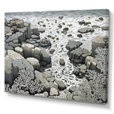 Designart "Gray Abstract Landscape III" Coastal Coral Under Water Wall Art