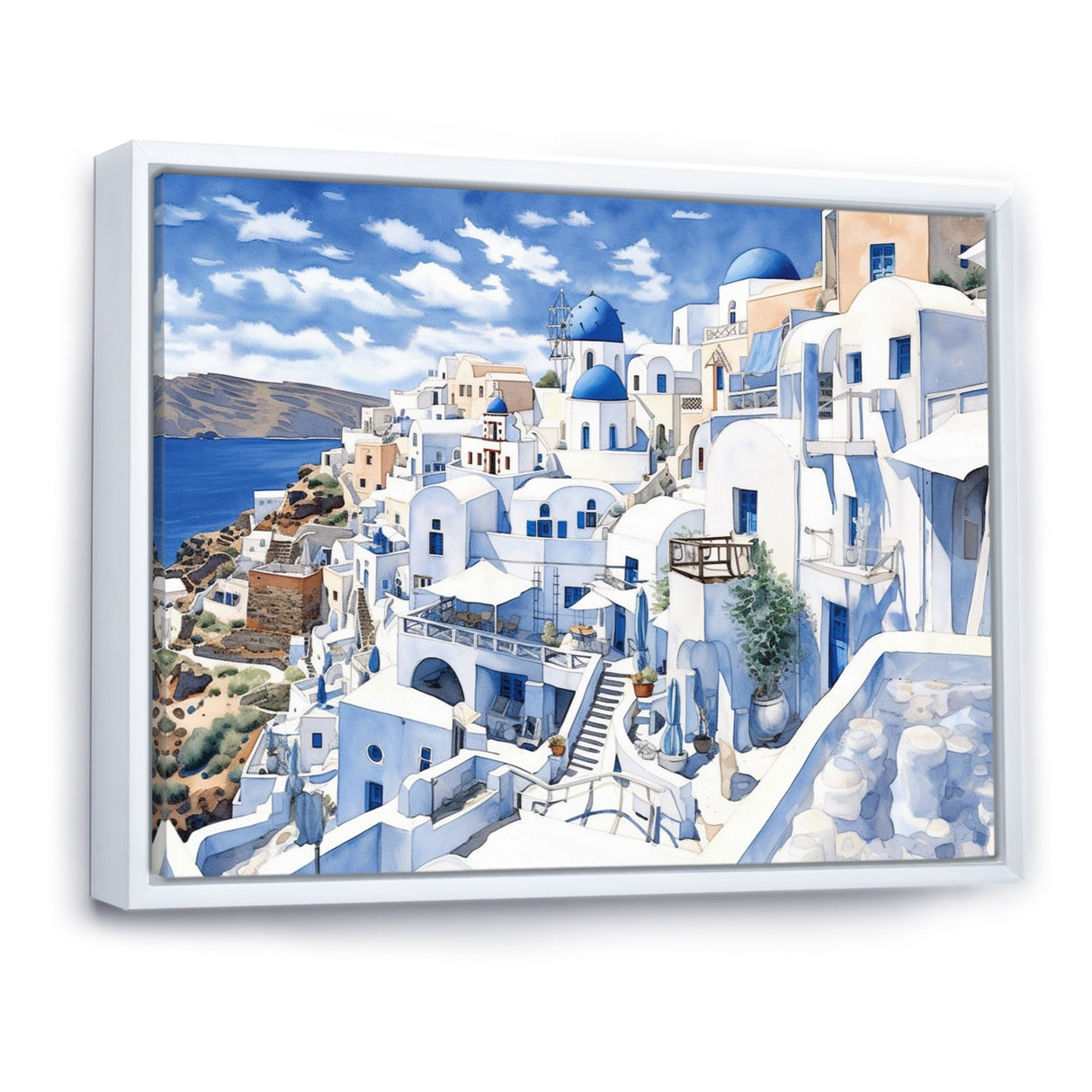 Designart "Greek Santorini Odyssey I" Greece Framed Wall Decor