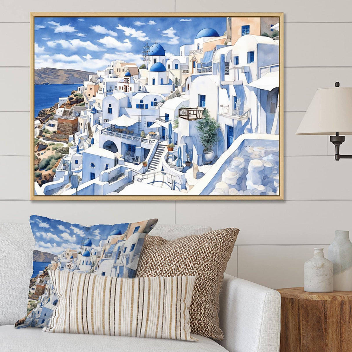 Designart "Greek Santorini Odyssey I" Greece Framed Wall Decor