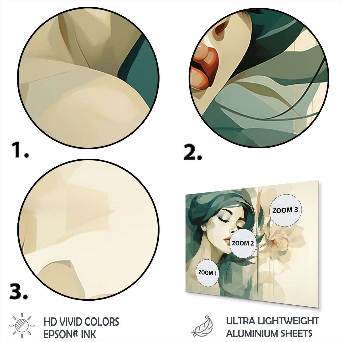 Designart "Green And Beige Woman Silhouette I" Fashion Woman Metal Wall Art Green Metal Wall Décor Glam Metal Art Work