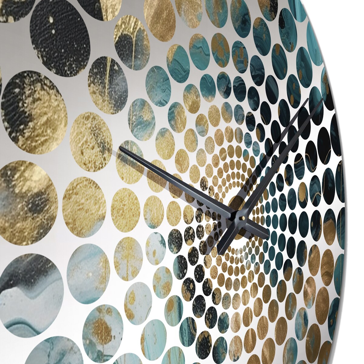 Designart "Green And Gold Mysterious Marble I" Green Abstract Marble Clocks Modern Wall Clocks For Hallway Décor
