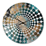 Designart "Green And Gold Mysterious Marble I" Green Abstract Marble Clocks Modern Wall Clocks For Hallway Décor