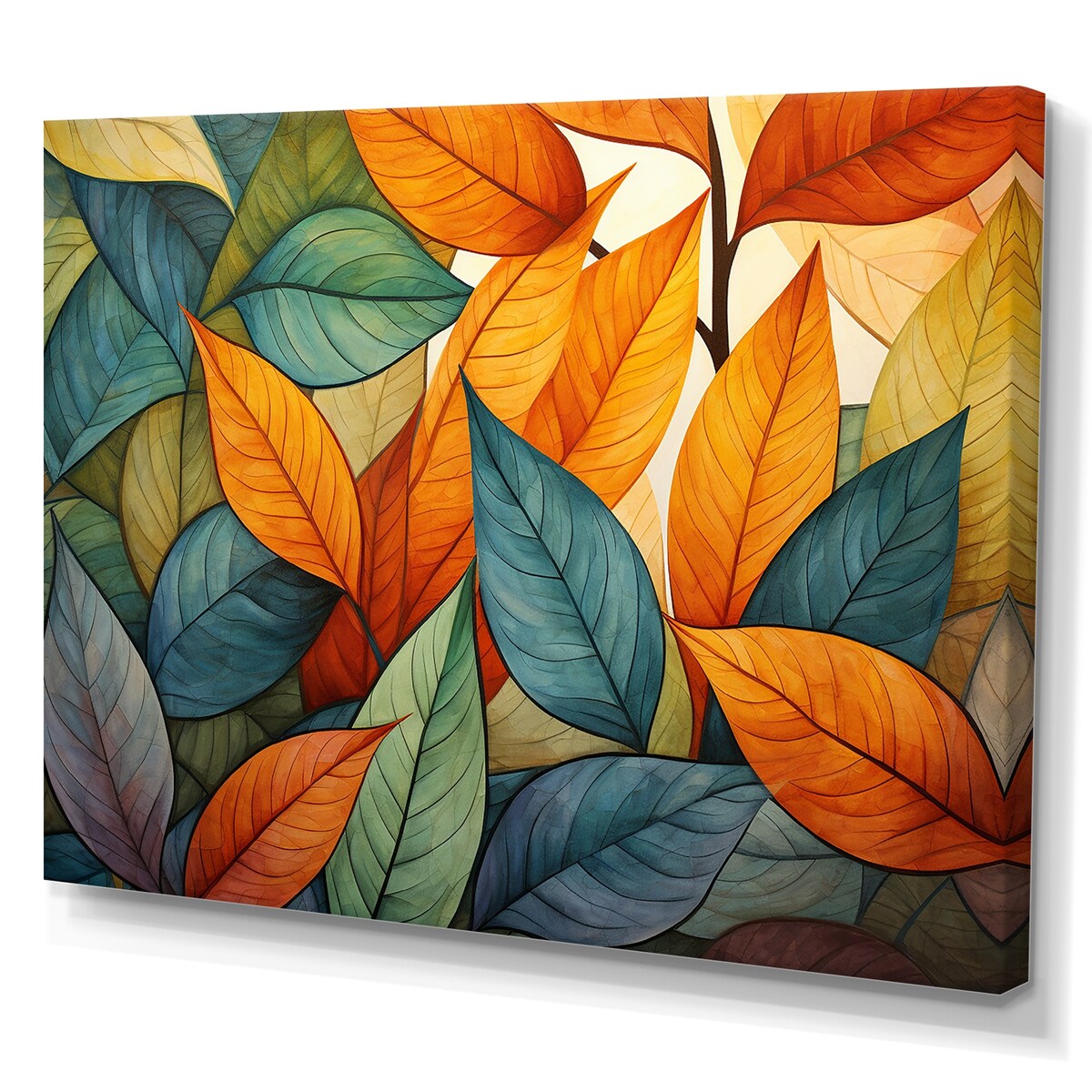 Designart "Green And Yellow Leaves Tranquility I" Leaves Wall Art