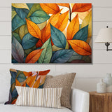 Designart "Green And Yellow Leaves Tranquility I" Leaves Wall Art
