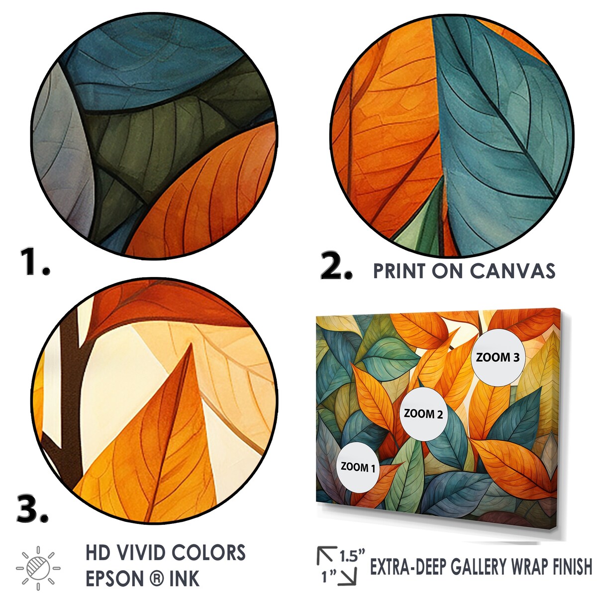 Designart "Green And Yellow Leaves Tranquility I" Leaves Wall Art