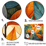 Designart "Green And Yellow Leaves Tranquility I" Leaves Wall Art