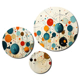 Designart "Green Beige Mid Century Abstract Retro IV" Mid-century Metal Wall Art Set
