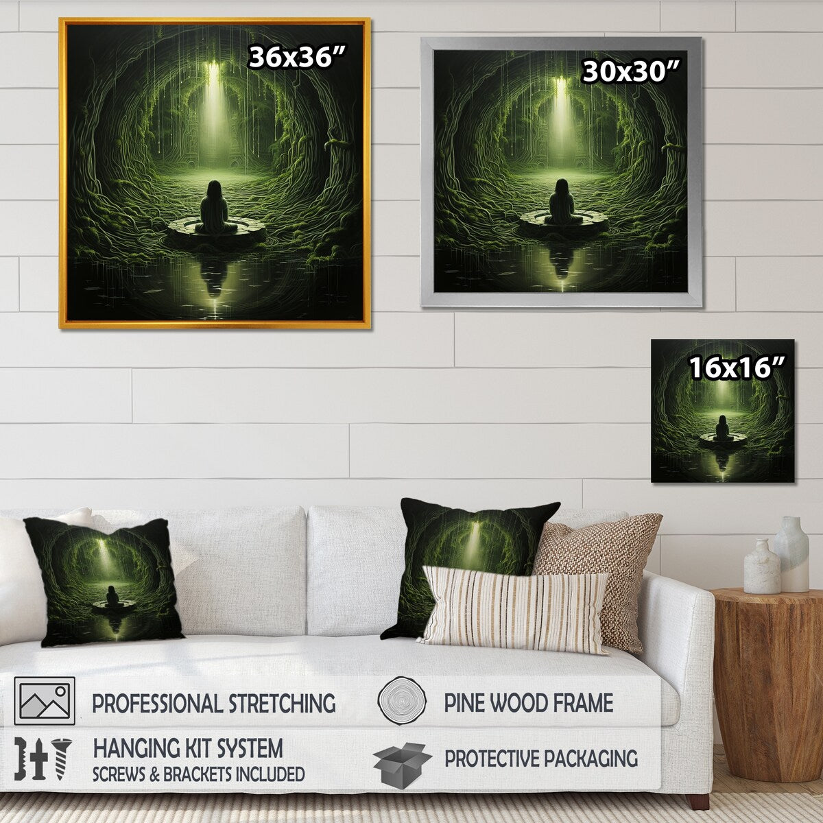 Designart "Green Inner Sanctuary Meditation" Meditation Wall Art