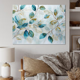 Designart "Green Leaves Charm Liquid Art " Leaves Wall Art