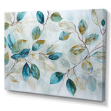 Designart "Green Leaves Charm Liquid Art " Leaves Wall Art