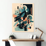 Designart "Green Peach Elegance And Curve I" Minimalism Metal Wall Art