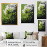 Designart "Green Serene Spiral Dreams I" Abstract Spirals Framed Wall Art Prints
