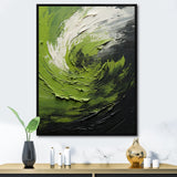 Designart "Green Serene Spiral Dreams I" Abstract Spirals Framed Wall Art Prints