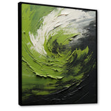Designart "Green Serene Spiral Dreams I" Abstract Spirals Framed Wall Art Prints