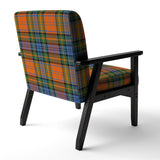Designart "Green and Orange Checked Tartan" Upholstered Patterned Accent Chair and Arm Chair