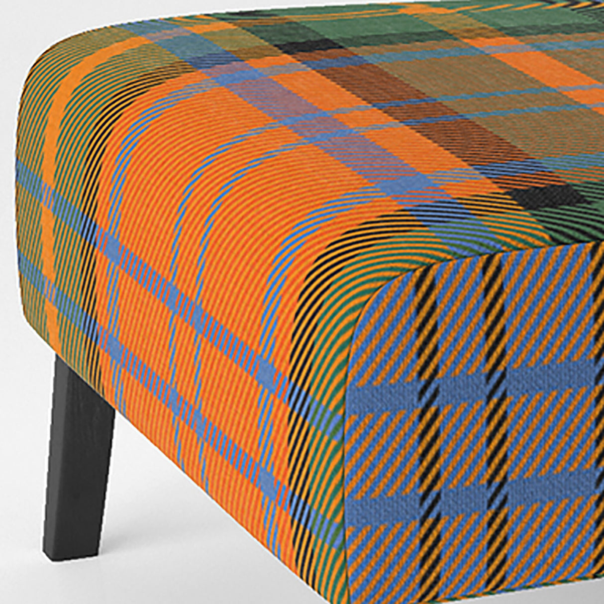 Designart "Green and Orange Checked Tartan" Upholstered Patterned Accent Chair and Arm Chair