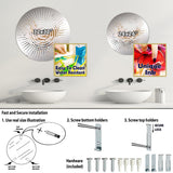 Designart "Grey And Pink Mysterious Marble" - Modern Abstract Marble Sun Circles Wall Mirror