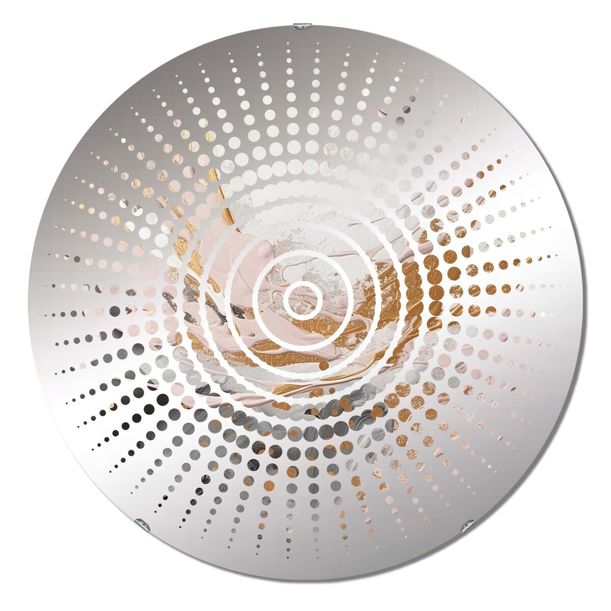 Designart "Grey And Pink Mysterious Marble" - Modern Abstract Marble Sun Circles Wall Mirror