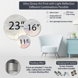Designart "Grey Canal Abstract Reflections Bold" Abstract Metal Wall Art Prints Set