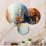 Designart "Grey Canal Abstract Reflections Bold" Abstract Metal Wall Art Prints Set