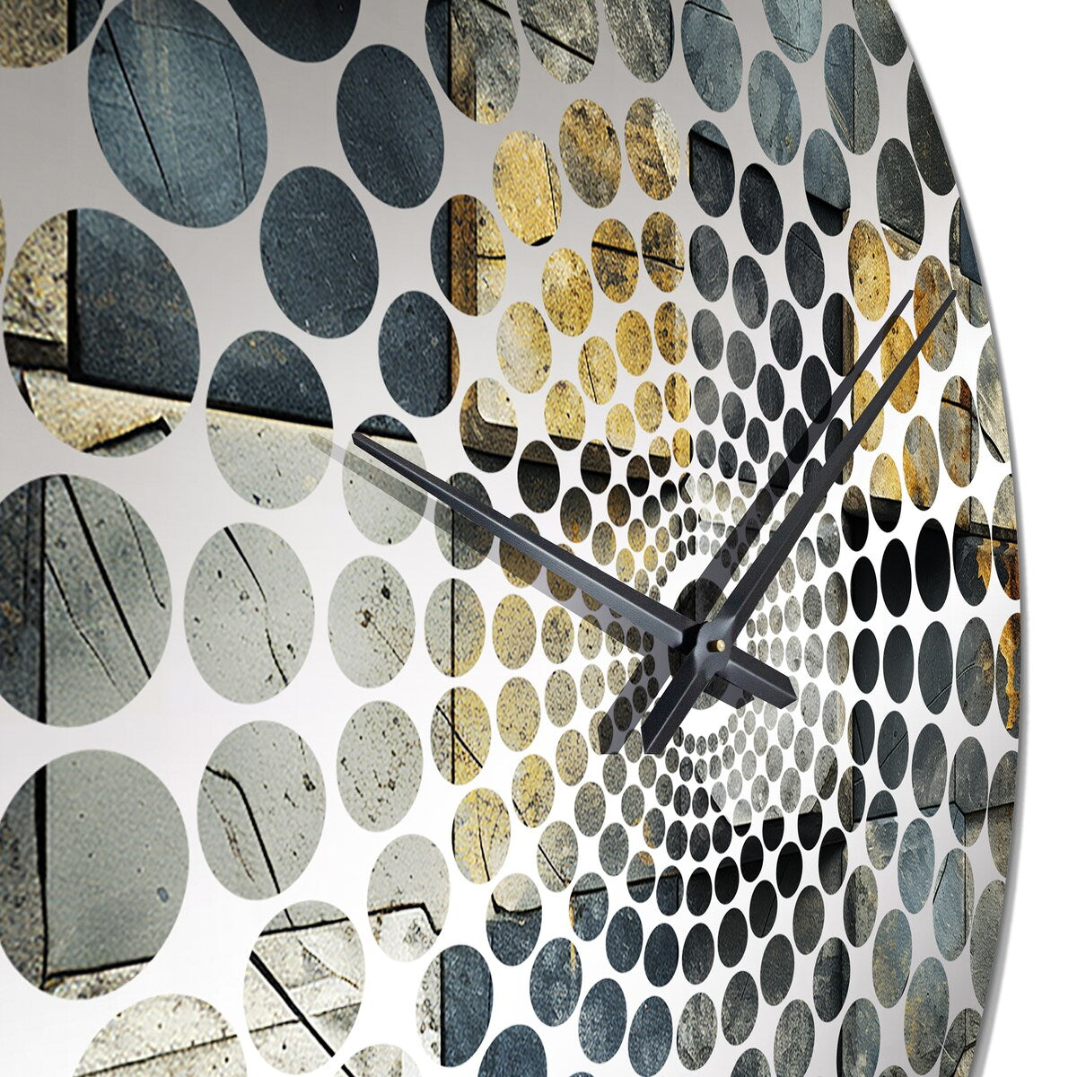 Designart "Grey Cubic Striped Wall Pattern" Grey Striped Clocks Modern Wall Clocks For Hallway Décor