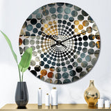 Designart "Grey Cubic Striped Wall Pattern" Grey Striped Clocks Modern Wall Clocks For Hallway Décor
