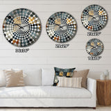 Designart "Grey Cubic Striped Wall Pattern" Grey Striped Clocks Modern Wall Clocks For Hallway Décor