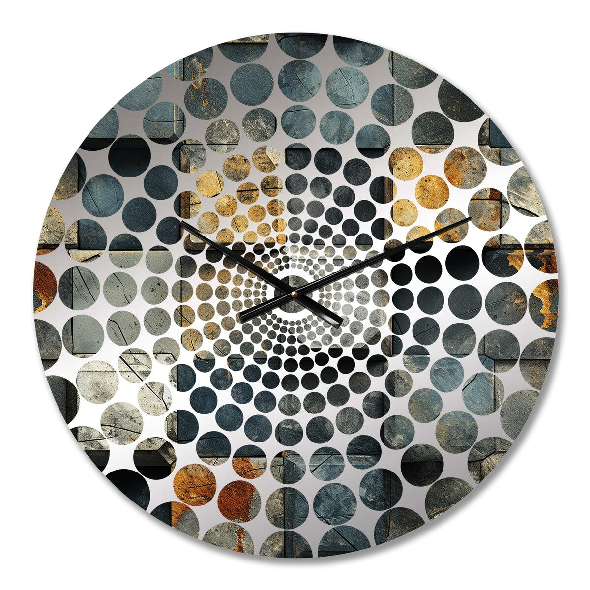 Designart "Grey Cubic Striped Wall Pattern" Grey Striped Clocks Modern Wall Clocks For Hallway Décor
