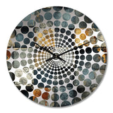 Designart "Grey Cubic Striped Wall Pattern" Grey Striped Clocks Modern Wall Clocks For Hallway Décor