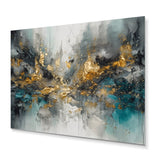 Designart "Grey Gold Modern Abstract Contemporary I" Abstract Marble Metal Wall Art