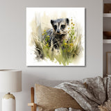 Designart "Grey Meadow Meerkat" Meercat Metal Wall Art - Grey Metal Wall Décor Modern Metal Art Work