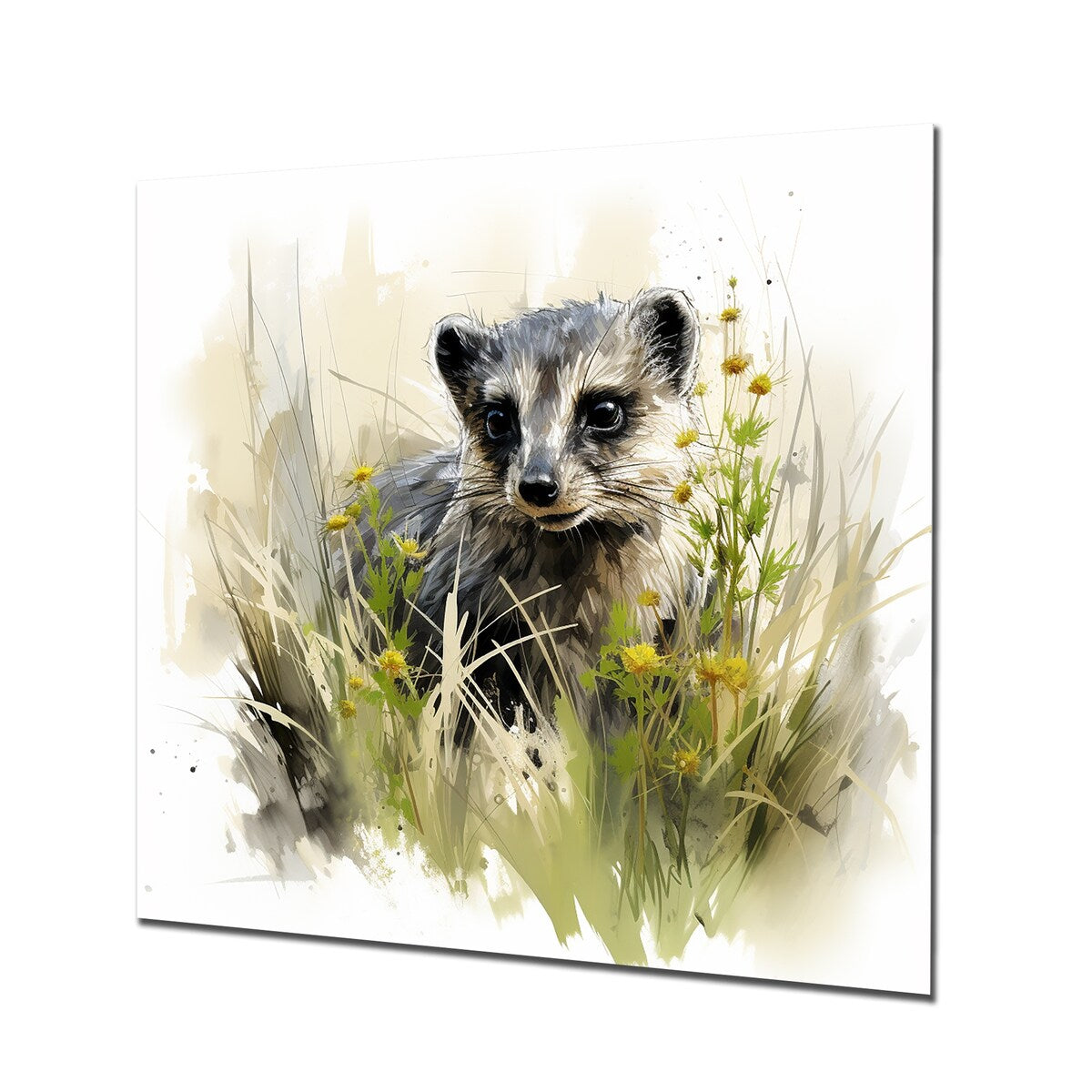 Designart "Grey Meadow Meerkat" Meercat Metal Wall Art - Grey Metal Wall Décor Modern Metal Art Work