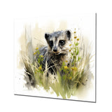 Designart "Grey Meadow Meerkat" Meercat Metal Wall Art - Grey Metal Wall Décor Modern Metal Art Work