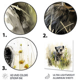 Designart "Grey Meadow Meerkat" Meercat Metal Wall Art - Grey Metal Wall Décor Modern Metal Art Work