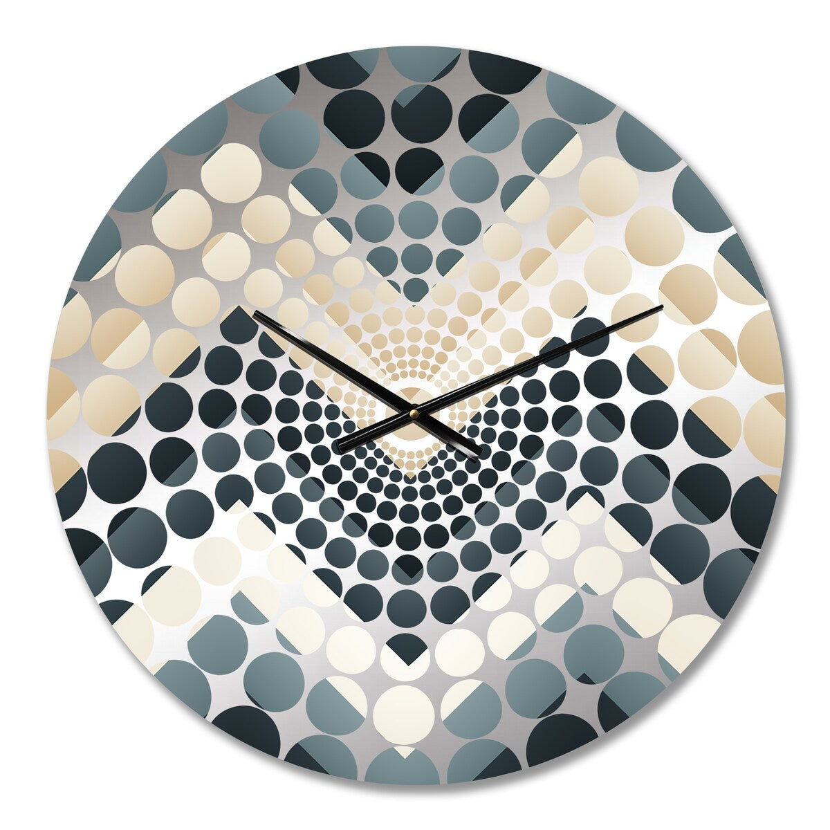 Designart "Grey White Geometric Neutrals Chevron Pattern" Grey Chevron Clocks Glam Oversized Wall Clocks For Entryway