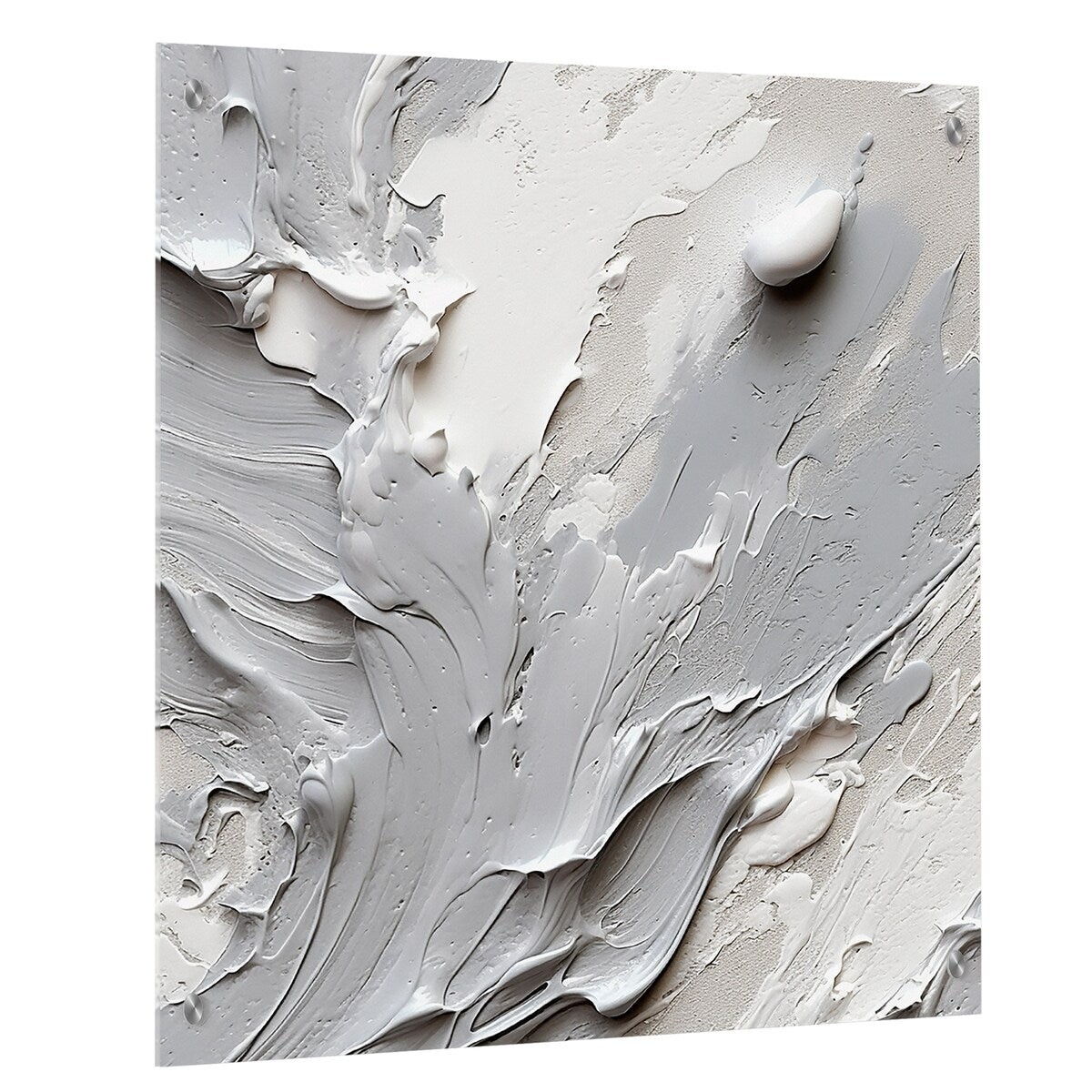 Designart "Grey and Cream Harmony In Chaos I" Abstract Gloss Wall Decor Grey - Modern Acrylic Wall Art Decor