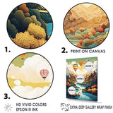 Designart "High Flying Fantasy Hot Air Balloon Adventure III" Hot Air Balloon Wall Art