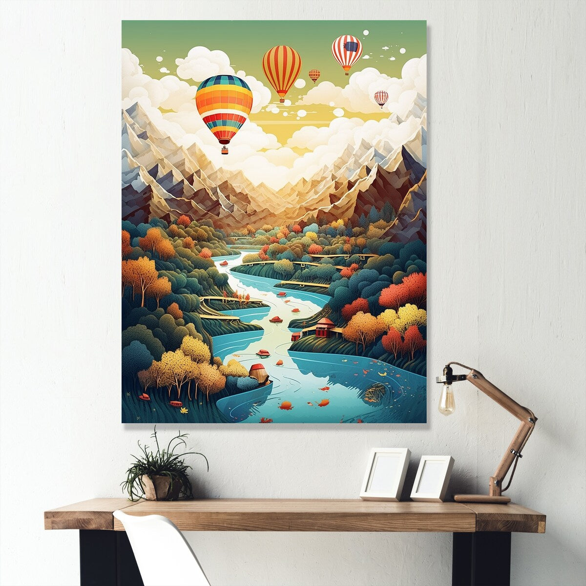Designart "High Flying Fantasy Hot Air Balloon Adventure III" Hot Air Balloon Wall Art