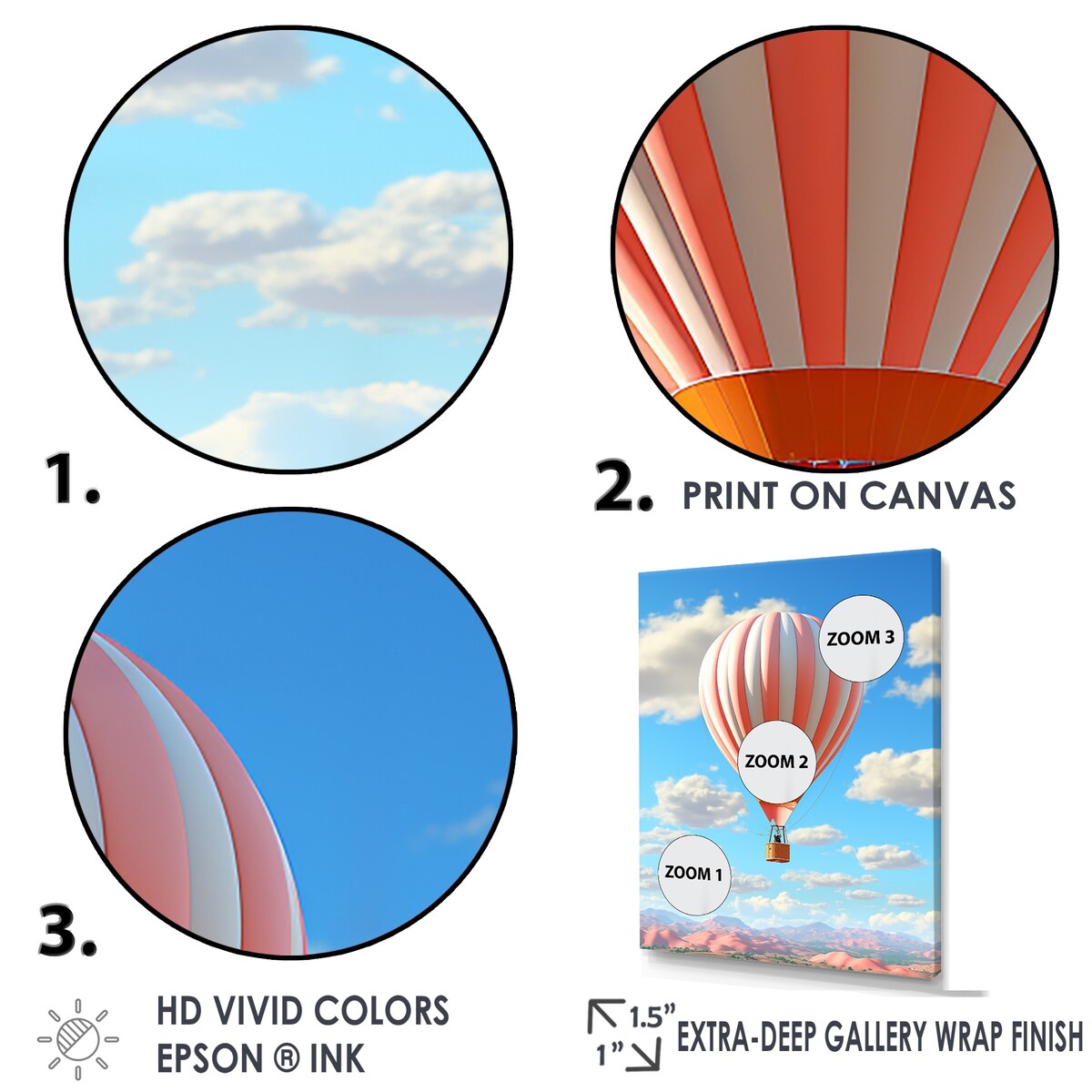 Designart "High Flying Fantasy Hot Air Balloon Adventure IV" Hot Air Balloon Wall Art