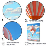 Designart "High Flying Fantasy Hot Air Balloon Adventure IV" Hot Air Balloon Wall Art