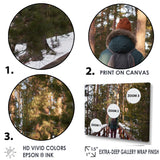 Designart "Hiking In Winter Forest" Forest Wall Art