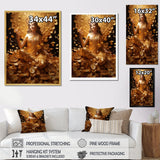 Designart "Hinduism Lakshmis Golden Grace God" Hinduism Framed Canvas Wall Art