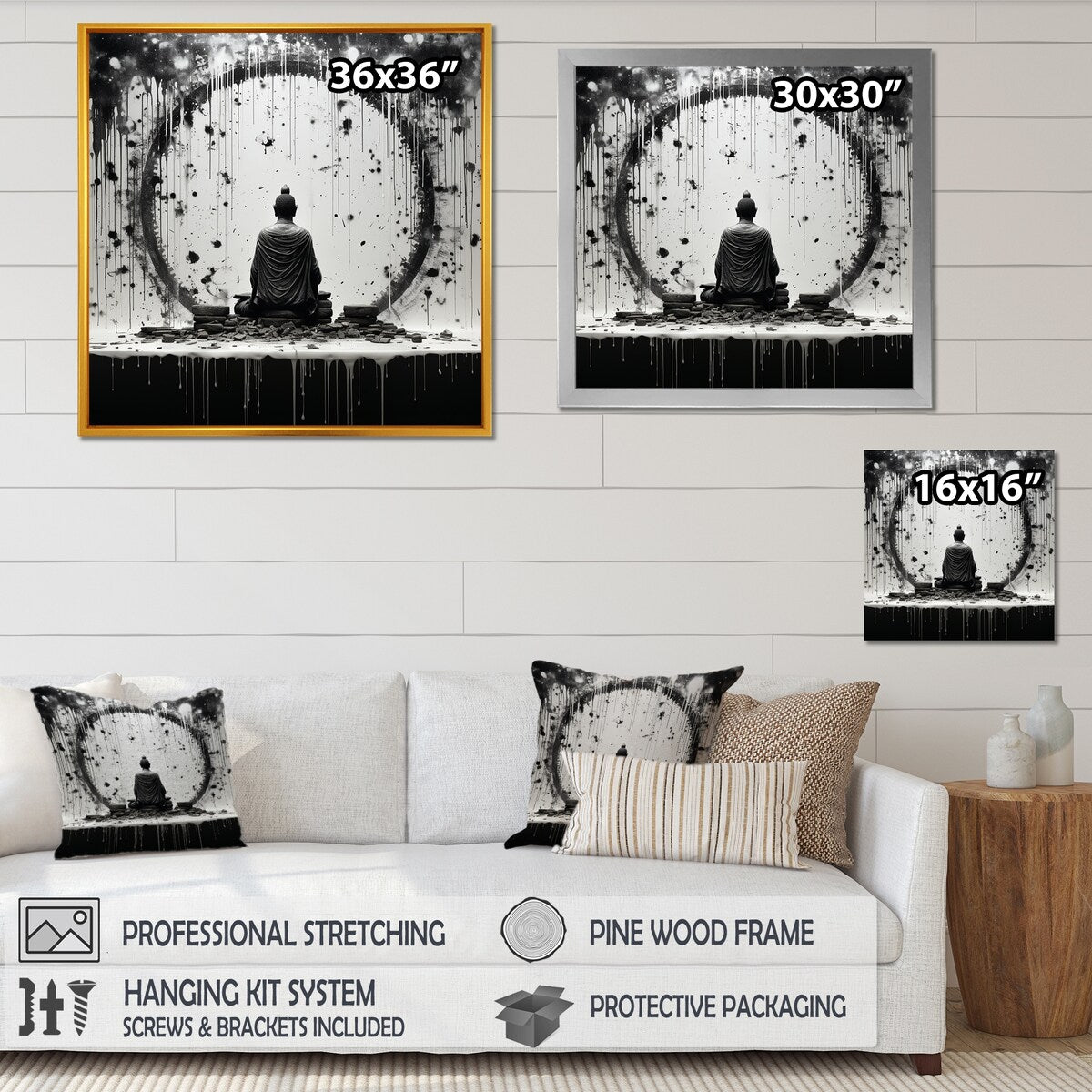 Designart "Holy Buddhism Statue IV" Buddhism Wall Art