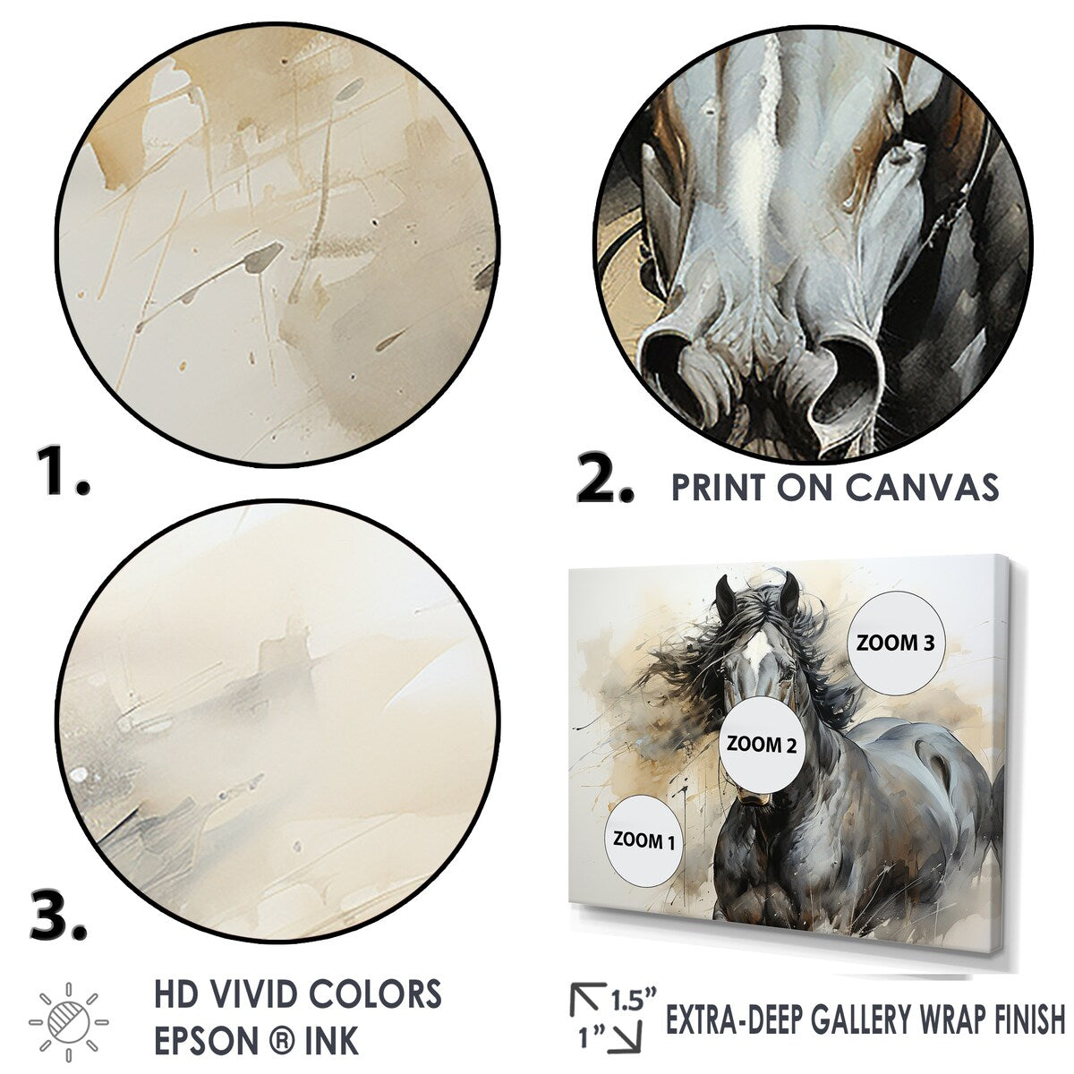 Designart "Hooves In Harmony Horse" Horse Animal Wall Decor